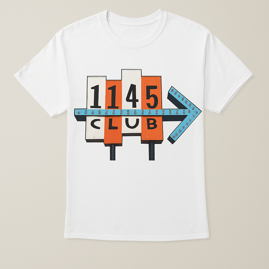 1145 Club Retro Sign Tee – White